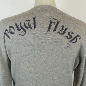 JOIE !00% cashmere GRAPHIC CREWNECK SWEATER gray heather sweatshirt L